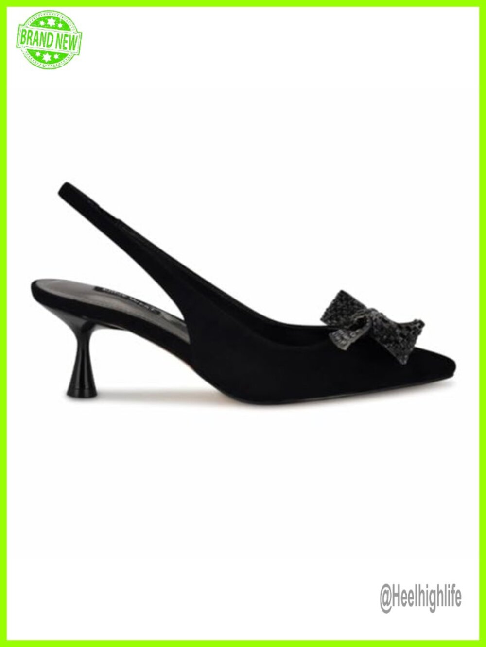 Nine West Rills Faux Suede Slingback Kitten Heel Pointed Toe Dress Pump